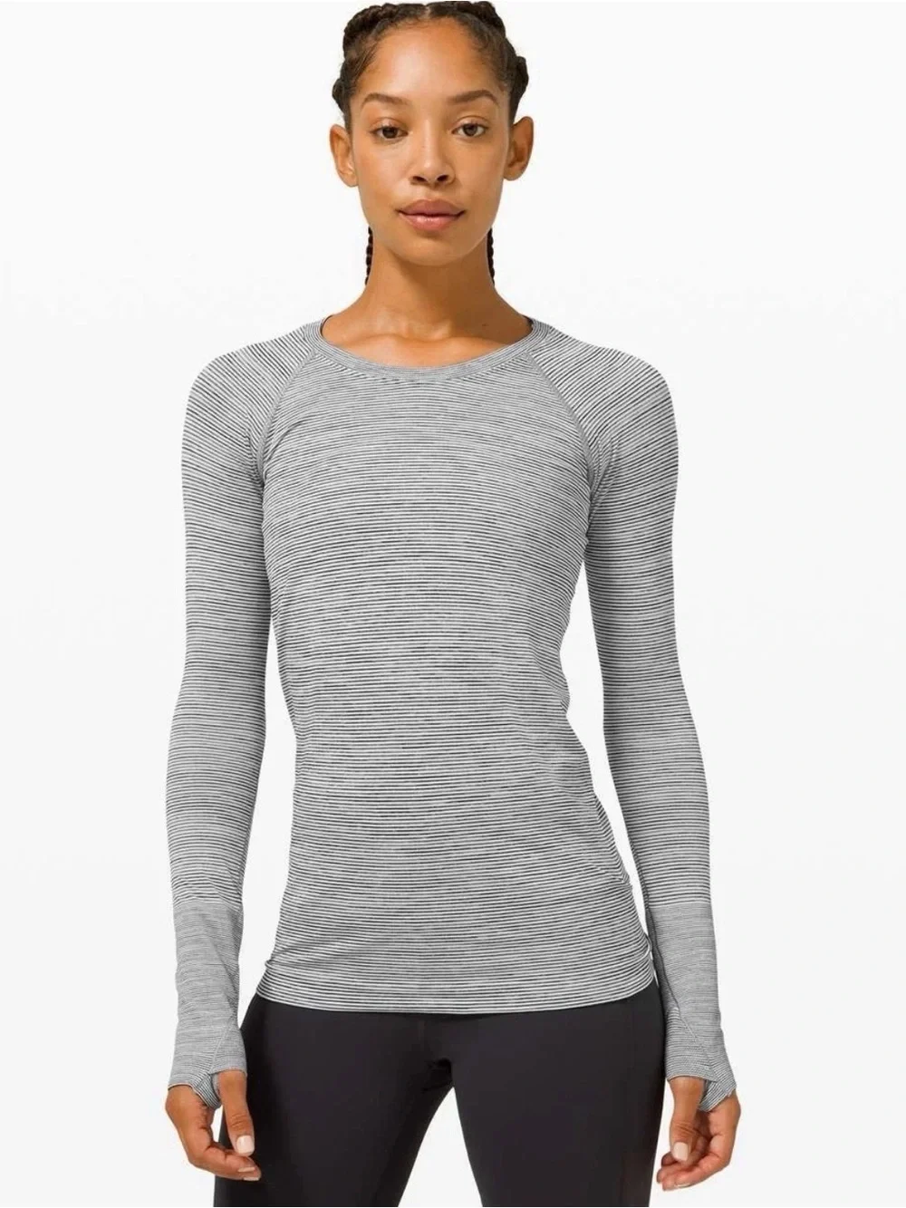 Lululemon Swiftly Tech Long Sleeve 2.0 Wee Are From Space White Sz 6 HIP Length